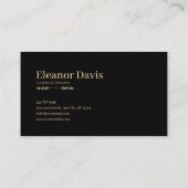 Gold Rose Floral and Midnight Mountain Scene 名刺 (裏面)