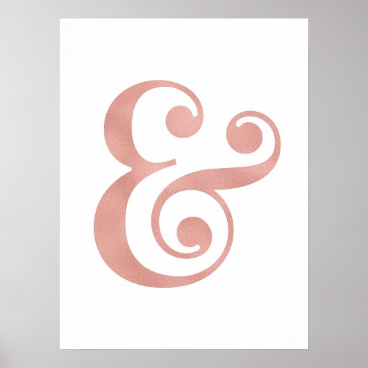 Gold rose foil ampersand art prints ポスター (正面)