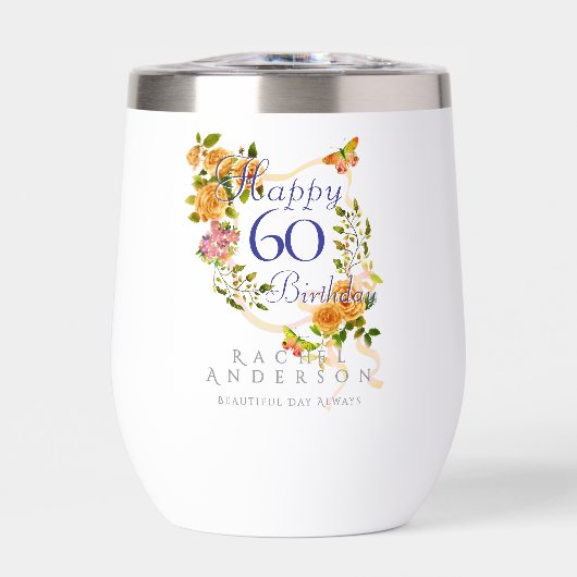 Gold Rose Ribbon 60th Birthday (正面)