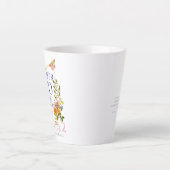 Gold Rose Ribbon 70th Birthday カフェラテマグ (正面)