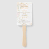 Gold Rose Ribbon Monogram Wedding ハンドファン (裏面)