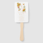 Gold Rose Ribbon Monogram Wedding ハンドファン (正面)
