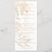 Gold Rose Ribbon Monogram Wedding Menu メニュー (裏面)