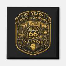 Gold Route 66 Illinois Centennial 100 Years