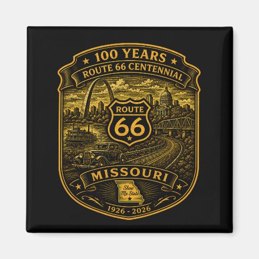 Gold Route 66 Missouri Centennial 100 Years   マグネット (正面)