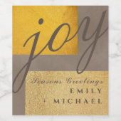 Gold Rush by LeahG 現代的なメタリックホリデー ワインラベル (シングルラベル)