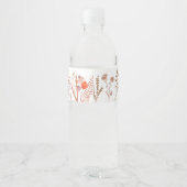 Gold Rustic Boho Chic Fall Wildflowers Elegant ペットボトルラベル (裏面)