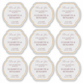 Gold Rustic Boho Chic Wildflower Wedding Thank You シール (正面)