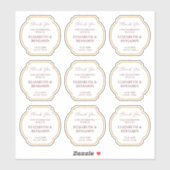 Gold Rustic Boho Chic Wildflower Wedding Thank You シール (シート)