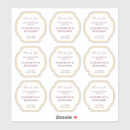 Gold Rustic Boho Chic Wildflower Wedding Thank You シール