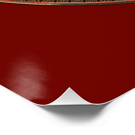 Gold Sacred Eastern Dragon Medallion ポスター (コーナー)