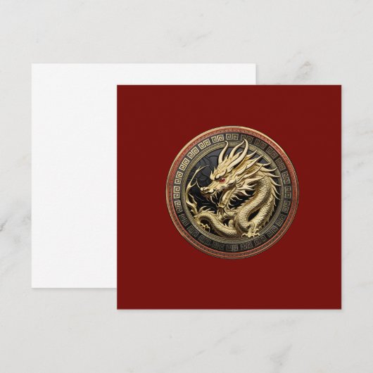 Gold Sacred Eastern Dragon Medallion on Red Velvet (正面/裏面)