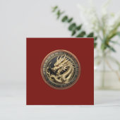 Gold Sacred Eastern Dragon Medallion on Red Velvet (スタンド正面)