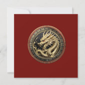 Gold Sacred Eastern Dragon Medallion on Red Velvet (正面)