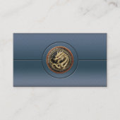 Gold Sacred Eastern Dragon Medallion on Red Velvet 名刺 (正面)