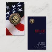 Gold Sacred Eastern Dragon Medallion on Red Velvet 名刺 (正面/裏面)