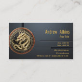 Gold Sacred Eastern Dragon Medallion on Red Velvet 名刺 (裏面)