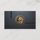 Gold Sacred Eastern Dragon Medallion on Red Velvet 名刺 (正面)