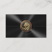 Gold Sacred Eastern Dragon Medallion on Red Velvet 名刺 (正面)