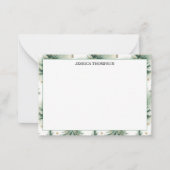 Gold Sage Pine Trees Winter Custom ノートカード (正面)