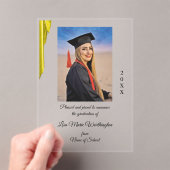 Gold Satin High School graduation Announcement アクリル招待状 (インサイチュ (ポータブル))