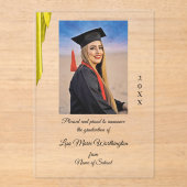 Gold Satin High School graduation Announcement アクリル招待状 (正面)