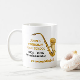 Gold Saxophone Player Personalized Band コーヒーマグカップ