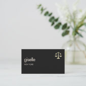 Gold Scales of Justice Attorney at Law Black 名刺 (スタンド正面)