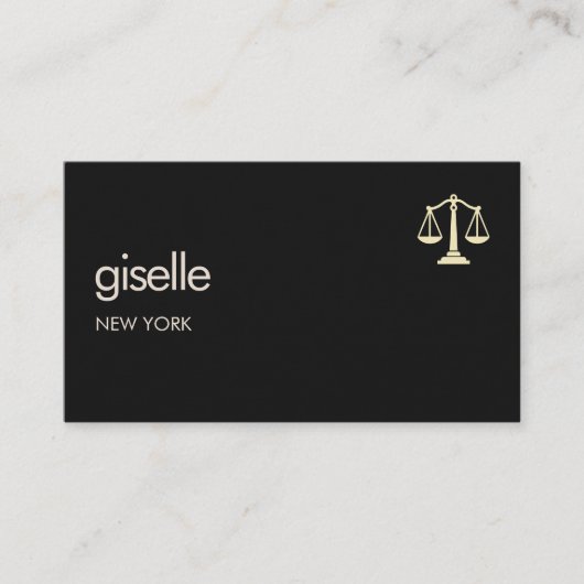 Gold Scales of Justice Attorney at Law Black 名刺 (正面)