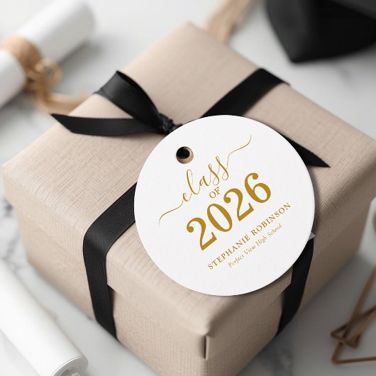Gold Script Class of 2026 Modern  フェイバータグ