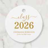 Gold Script Class of 2026 Modern  フェイバータグ (正面)