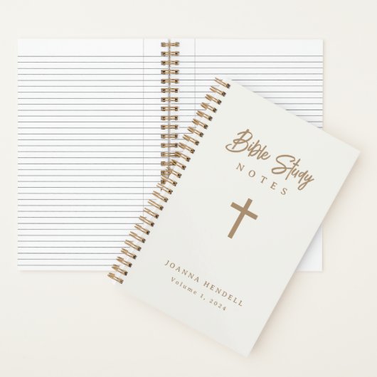 Gold Script Ivory Design Bible Study Hardcover ノートブック (内側)