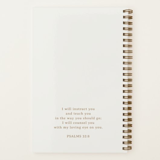 Gold Script Ivory Design Bible Study Hardcover ノートブック (裏面)