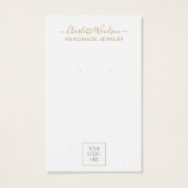 Gold Script Logo Jewelry Earring Display Card (正面)