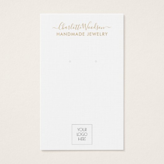 Gold Script Logo Jewelry Earring Display Card (正面)