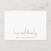 Gold Script Name 5 Photos Wedding Love Thanks ノートカード (正面)