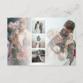 Gold Script Name 5 Photos Wedding Love Thanks ノートカード (裏面)