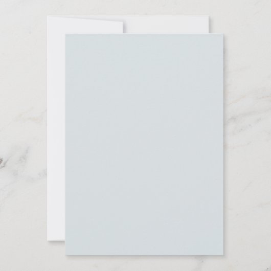 Gold Scroll Frame White Floral Dusty Blue Wedding 招待状 (裏面)