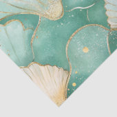 Gold Sea Shell Wave Pattern in Aqua Teal 薄葉紙 (詳細)