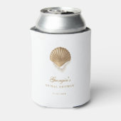 Gold Seashell Custom Coastal Bridal Shower Favor 缶クーラー (缶裏面)