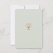 Gold Seashell Mute Sage Wedding Save the Date (裏面)