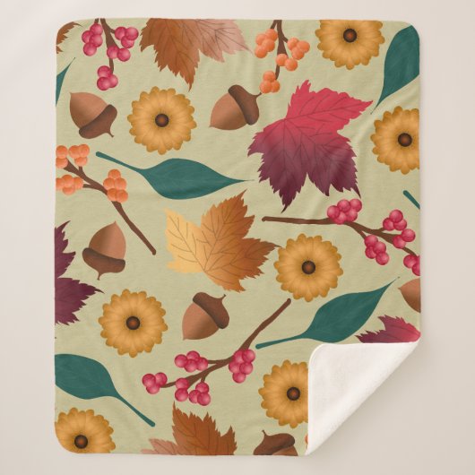 Gold Shimmer Autumn Sherpa Blanket シェルパブランケット (正面)