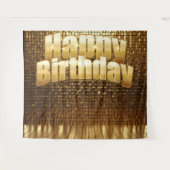 Gold Shimmer Birthday Backdrop Party Decoration タペストリー (正面(横))