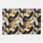 Gold Silver Black Christmas Celebration キッチンタオル (横)