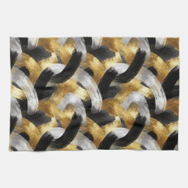 Gold Silver Black Christmas Celebration キッチンタオル