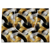 Gold Silver Black Christmas Celebration ラージペーパーバッグ (正面)