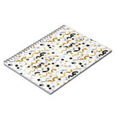 Gold Silver Black Confetti ノートブック (左側)
