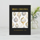 Gold Silver Black Ornaments Christmas Card シーズンカード (スタンド正面)