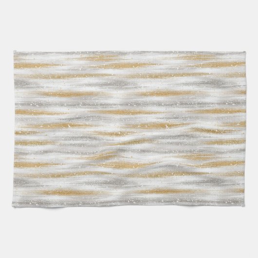 Gold Silver Christmas Celebration キッチンタオル (横)