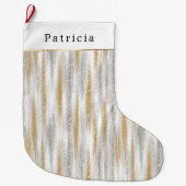 Gold Silver Christmas Celebration ラージクリスマスストッキング (正面)